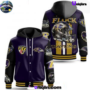 9YqTDHJi Baltimore Ravens Flock Pride Hooded Varsity Jacket 2 300x300