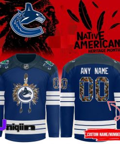 Vancouver Canucks Native American Heritage Month 2024 Hockey Jersey