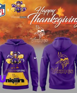 Edition Minnesota Vikings Happy Thanksgiving Day purple hoodie