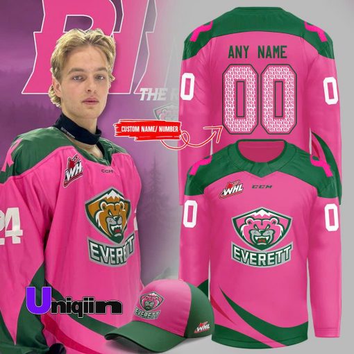 Everett Silvertips x Pink in the Rink Night 2024 Jersey