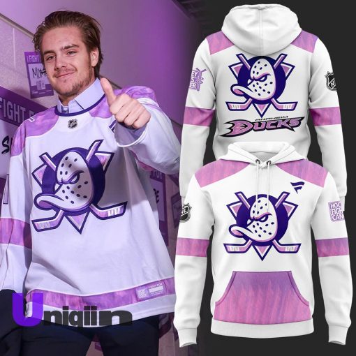 Anaheim Ducks Hockey Fights Cancer 2024 Hoodie