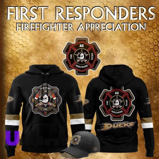 Anaheim Ducks x 2024 Firefighter Appreciation Night Premium Limited Tee Hoodie