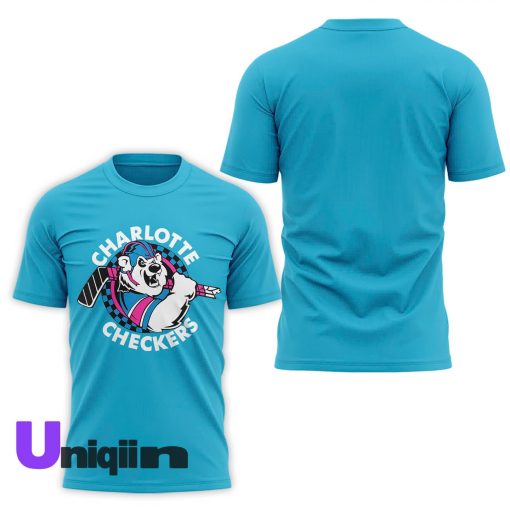 Charlotte Checkers Neon Night Blue TShirt