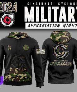 Cincinnati Cyclones x Military Appreciation Night 2024 Pullover Hoodie