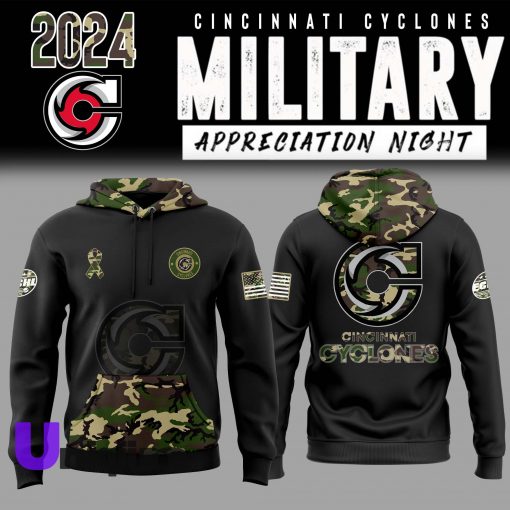 Cincinnati Cyclones x Military Appreciation Night 2024 Pullover Hoodie