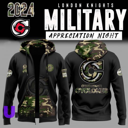 Cincinnati Cyclones x Military Appreciation Night 2024 Zip Hoodie