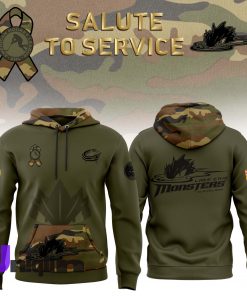 Cleveland Monsters Camo 2024 Salute to Service Club Fleece Pullover Hoodie