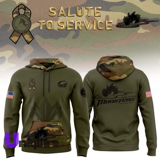 Cleveland Monsters Camo 2024 Salute to Service Club Fleece Pullover Hoodie