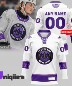 Cleveland Monsters “Hockey Fight Cancer” 2024 Jersey