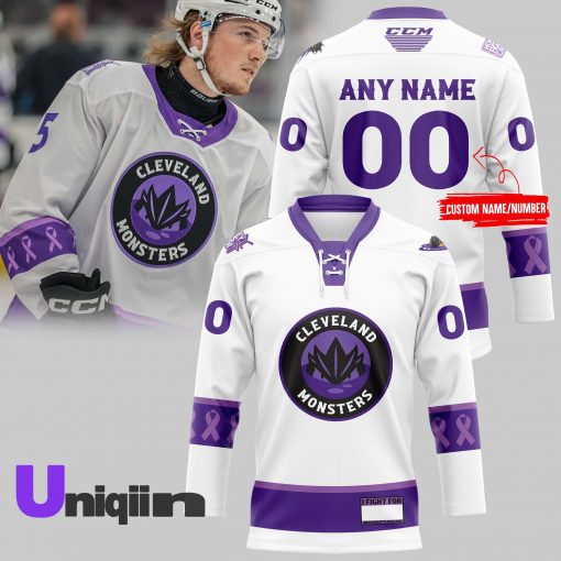 Cleveland Monsters “Hockey Fight Cancer” 2024 Jersey