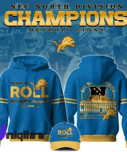 LIONS Back To Bcack NFC North Division 2024 Blue Hoodie