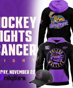 Toledo Walleye x Hockey Fight Cancer Night 2024 Hoodie.1