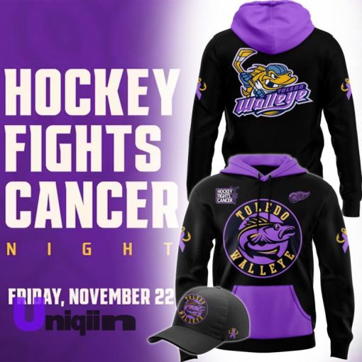 Toledo Walleye x Hockey Fight Cancer Night 2024 Hoodie.1