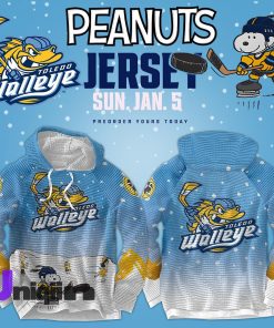 Toledo Walleye x Peanuts Night Limited Edition Hooded